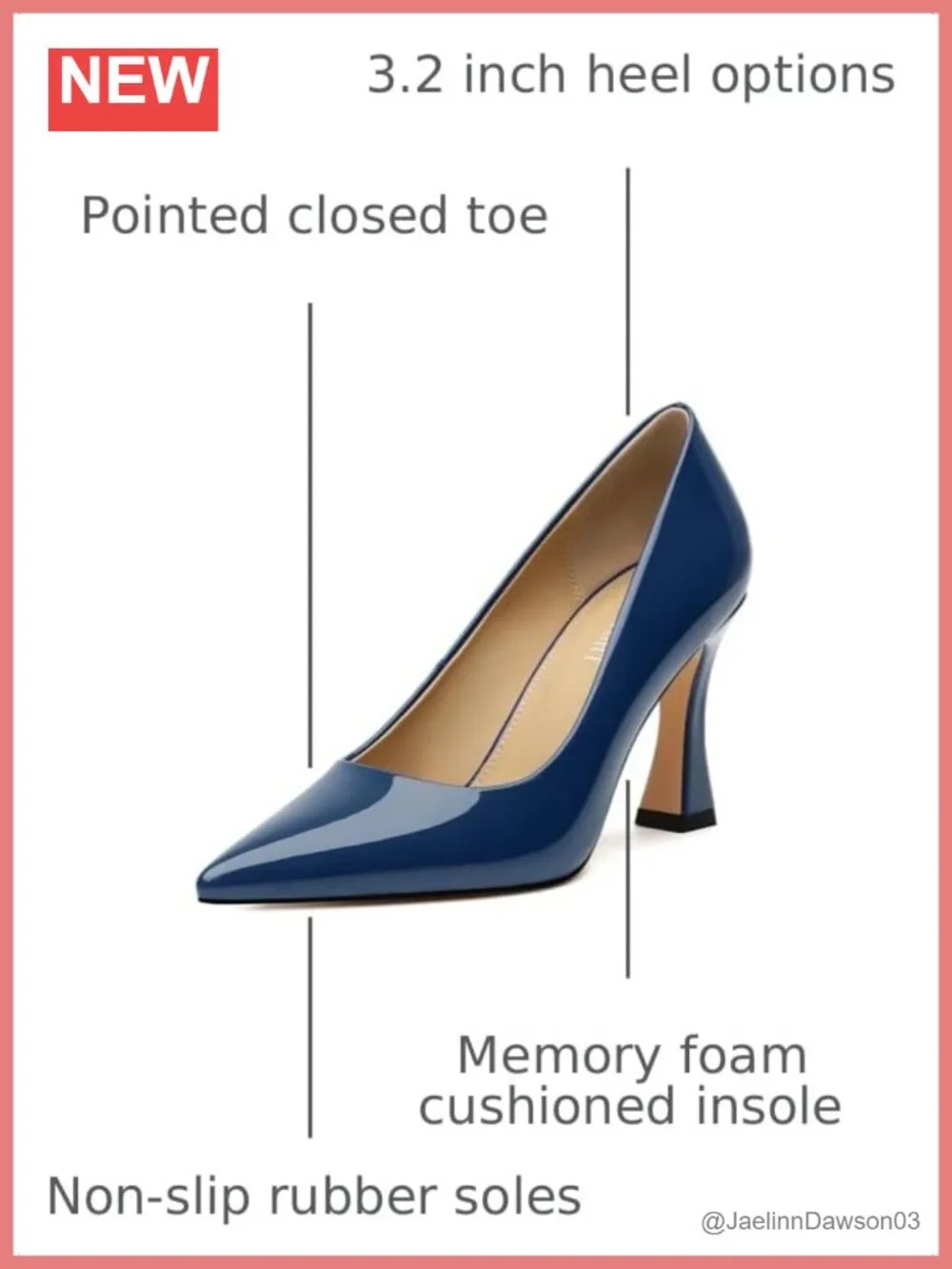 Women's Pointed Toe Patent Leather Stiletto Heels 3 Inch Slip On Pumps